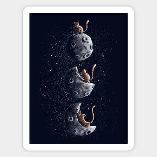 Scratching moon Sticker